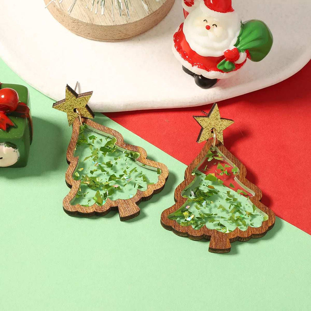 Christmas Tree Star Earrings - Trendsi - Flyclothing LLC