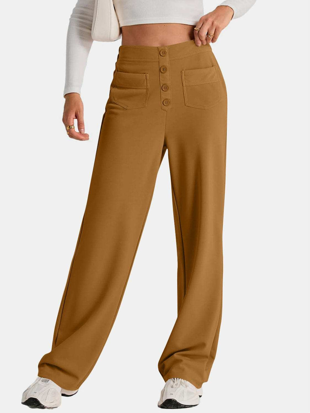 High Waist Wide Leg Pants - Trendsi - Flyclothing LLC