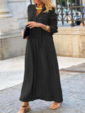 Full Size Solid Color Maxi Shirt Dress Plus Size - Trendsi - Flyclothing LLC