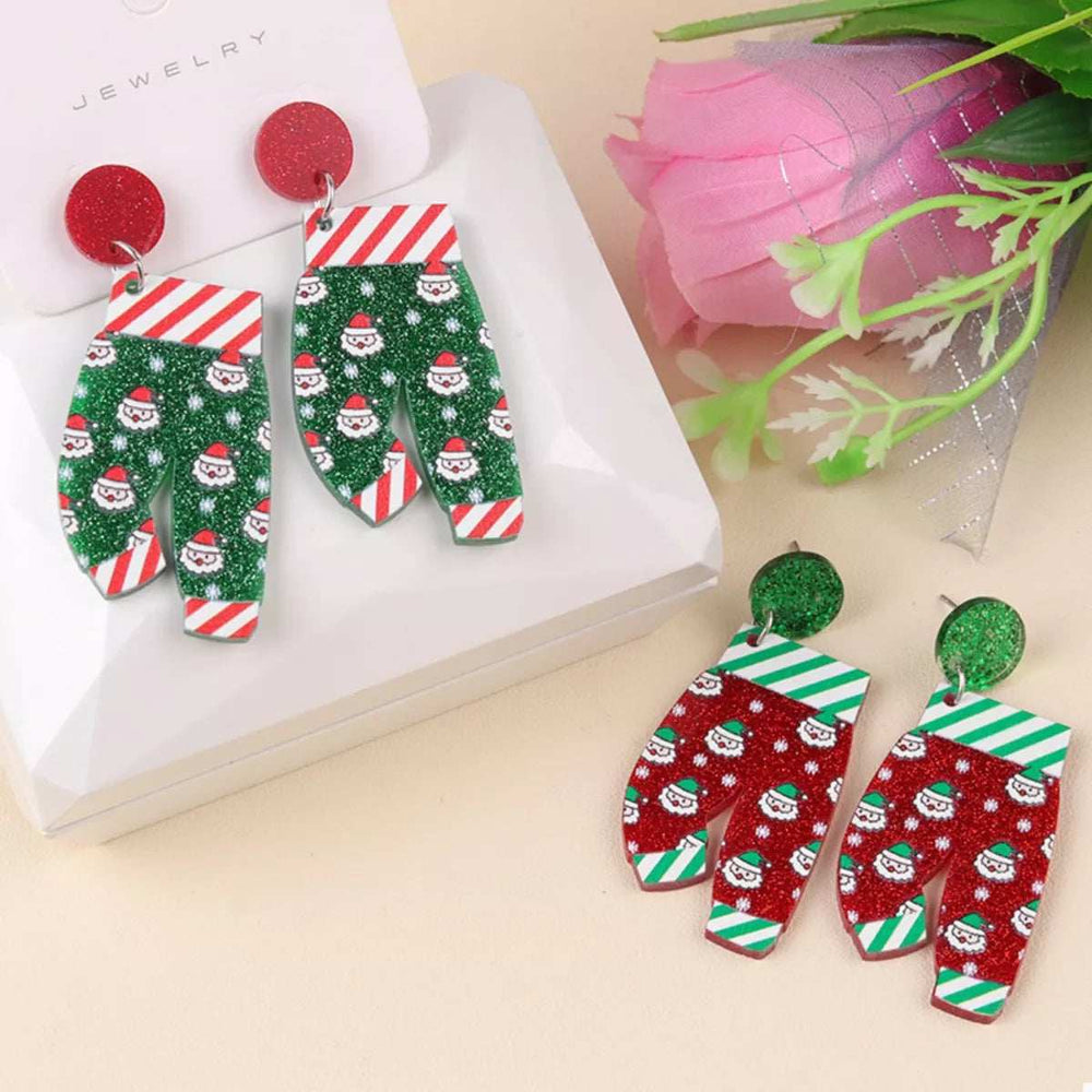 Christmas Holiday Santa Dangle Earrings - Trendsi - Flyclothing LLC