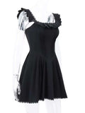 Square Neck Pleated Mini Dress - Trendsi - Flyclothing LLC