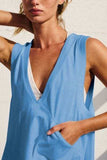 Side Slit V-Neck Tank - Trendsi - Flyclothing LLC