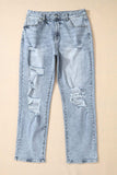 Distressed High Waist Jeans - Trendsi - Flyclothing LLC