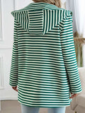 Devine Striped Long Sleeve Hooded Outerwear - Trendsi - Flyclothing LLC