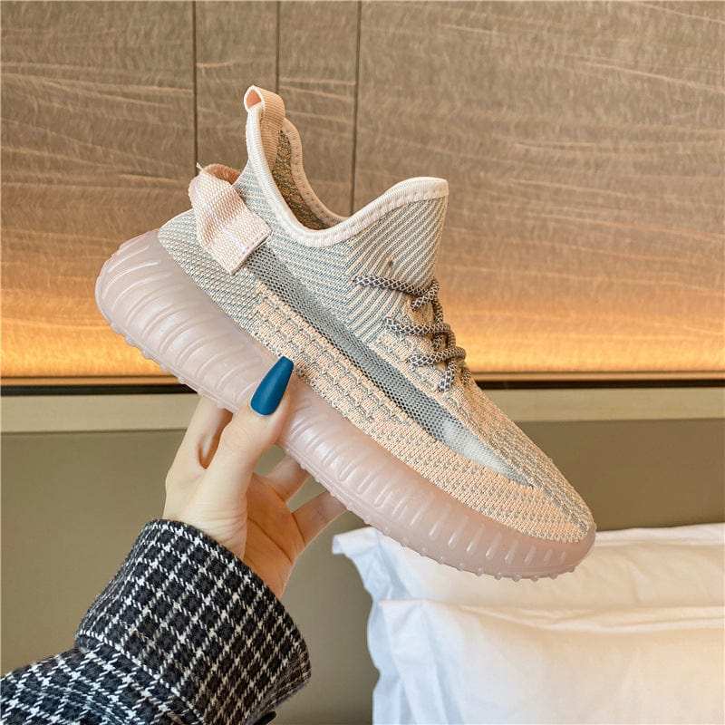 Mesh Lace-Up Platform Athletic Shoes - Trendsi - Flyclothing LLC