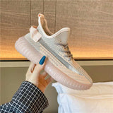 Mesh Lace-Up Platform Athletic Shoes - Trendsi - Flyclothing LLC