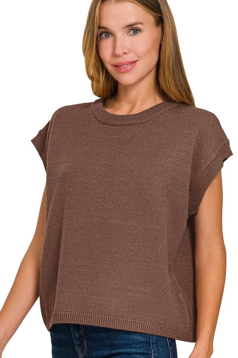 Zenana Oversized Viscose Sweater Vest - Trendsi - Flyclothing LLC