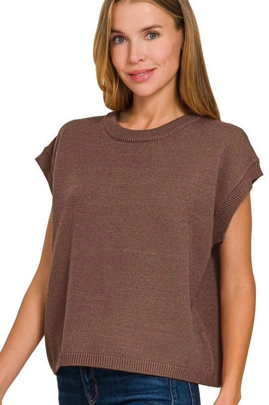 Zenana Oversized Viscose Sweater Vest - Trendsi - Flyclothing LLC