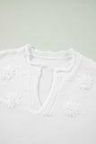 Daisy Notched Long Sleeve Sweater - Trendsi - Flyclothing LLC