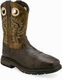 Old West Cloudy Dark Brown Foot Gernadine Olive Green Shaft Men's Work Boots - Old West - Flyclothing LLC