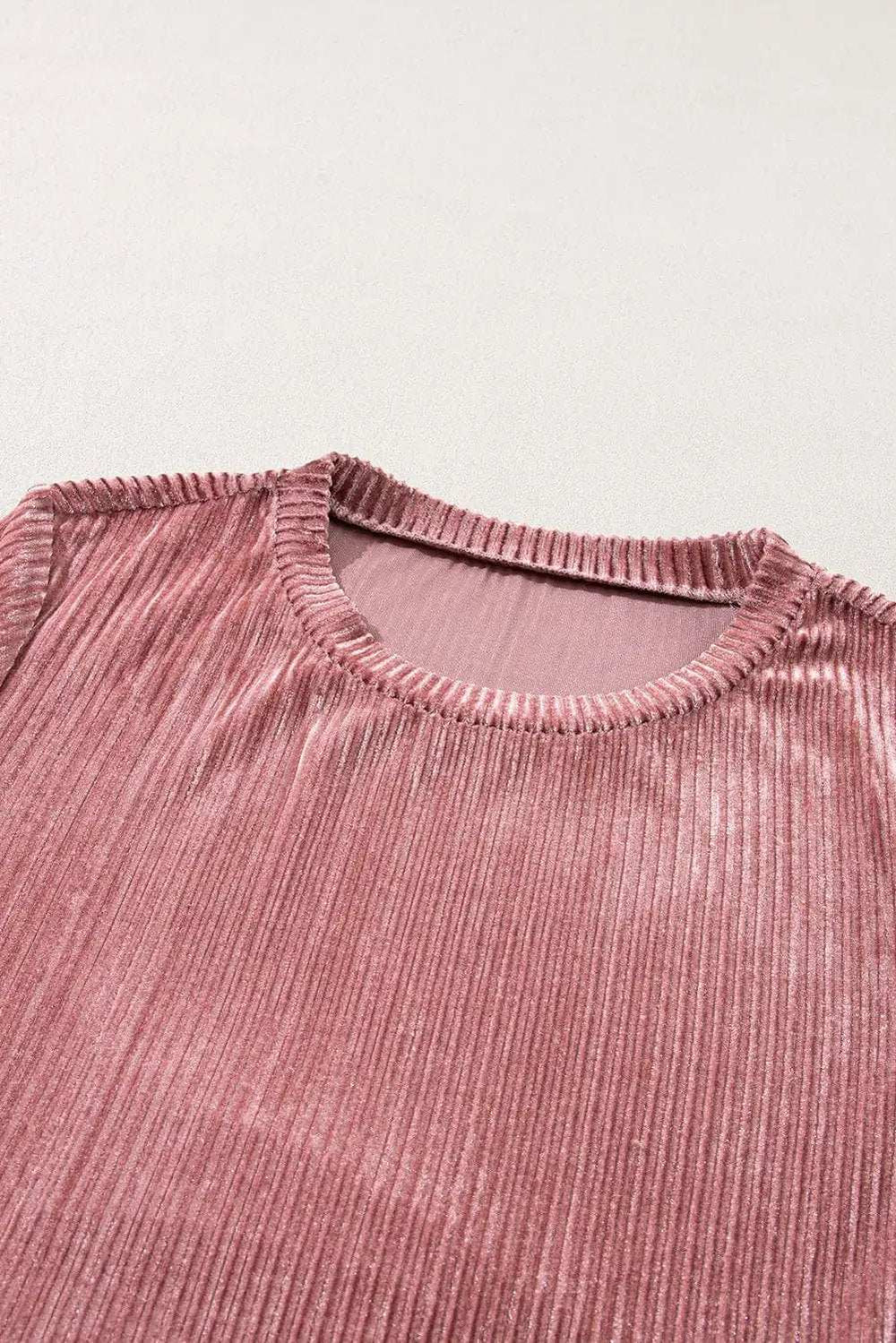 Ruffle Hem Round Neck Long Sleeve Dress - Trendsi - Flyclothing LLC