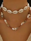 2 Piece Shell Charm Necklace - Trendsi - Flyclothing LLC