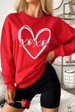 XOXO Valentines Heart Sketch Printed Pullover Sweatshirt - Trendsi - Flyclothing LLC