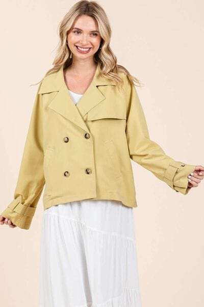 Mittoshop Double Breasted Long Sleeve Trench Coat Jacket - Trendsi - Flyclothing LLC