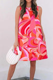 Abstract Floral Print Sleeveless Shift Mini Dress - Trendsi - Flyclothing LLC