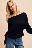 BiBi Waffle Knit Off Shoulder Top - Trendsi - Flyclothing LLC