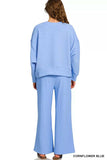 Zenana Ribbed Round Neck Pullover and Drawstring Pants Set - Trendsi - Flyclothing LLC