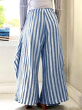 Striped Elastic Waist Wide Leg Pants - Trendsi - Flyclothing LLC