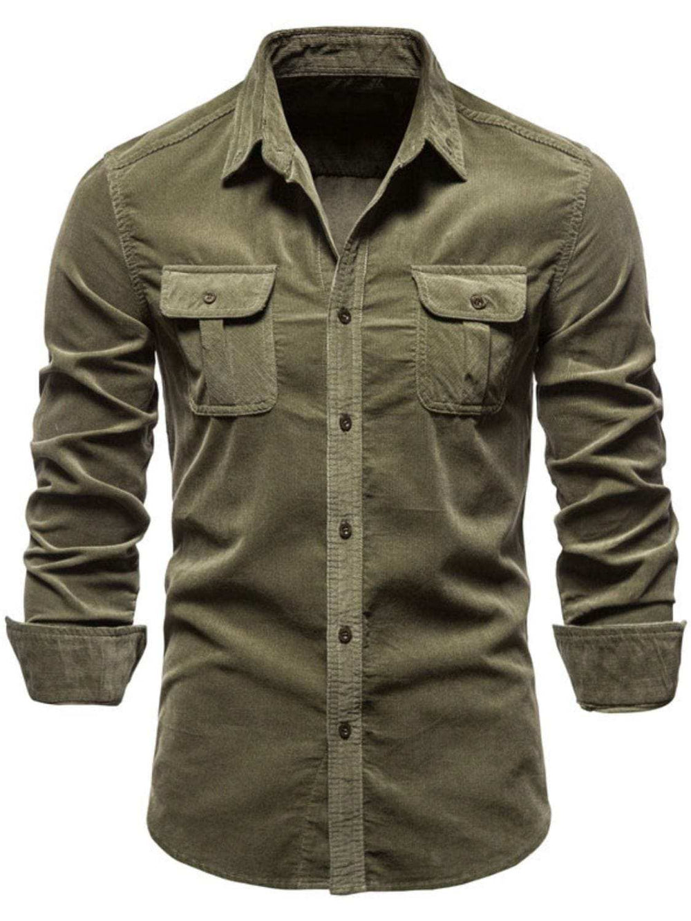 Men's Full Size Button Down Collared Neck Shirt Plus Size - Trendsi - Flyclothing LLC
