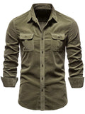 Men's Full Size Button Down Collared Neck Shirt Plus Size - Trendsi - Flyclothing LLC