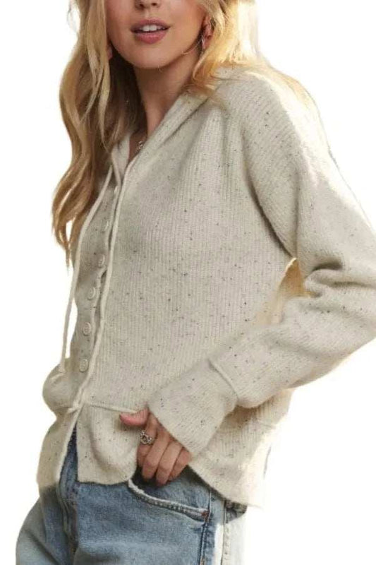 ADORA Hoodie Relaxed Fit Ribbed Cuffs Sweater Cardigan - Trendsi - Flyclothing LLC