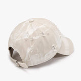 Distressed Adjustable Cotton Baseball Cap - Trendsi - Flyclothing LLC