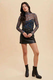 Annie Wear Floral Lettuce Hem Sheer Mesh Top - Trendsi - Flyclothing LLC