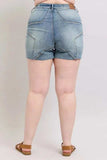 Judy Blue Full Size High Waist Star Seam Detail Denim Shorts Plus Size - Trendsi - Flyclothing LLC