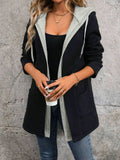Drawstring Long Sleeve Hooded Jacket - Trendsi - Flyclothing LLC