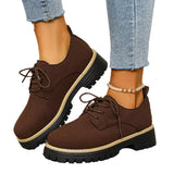 Lace-Up Platform Loafers - Trendsi - Flyclothing LLC