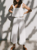 Square Neck Wide Strap Top and Pants Set - Trendsi - Flyclothing LLC