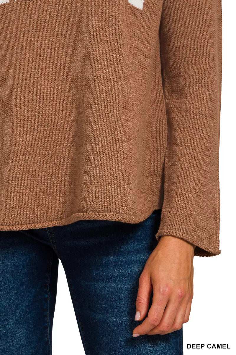 Zenana Beach V Neck Sweater - Trendsi - Flyclothing LLC