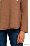 Zenana Beach V Neck Sweater - Trendsi - Flyclothing LLC