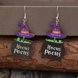 Halloween Hocus Pocus Witch Hat Earrings - Trendsi - Flyclothing LLC