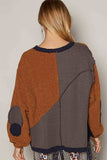 POL Color Block Half Zip Dropped Shoulder Sweatshirt - Trendsi - Flyclothing LLC