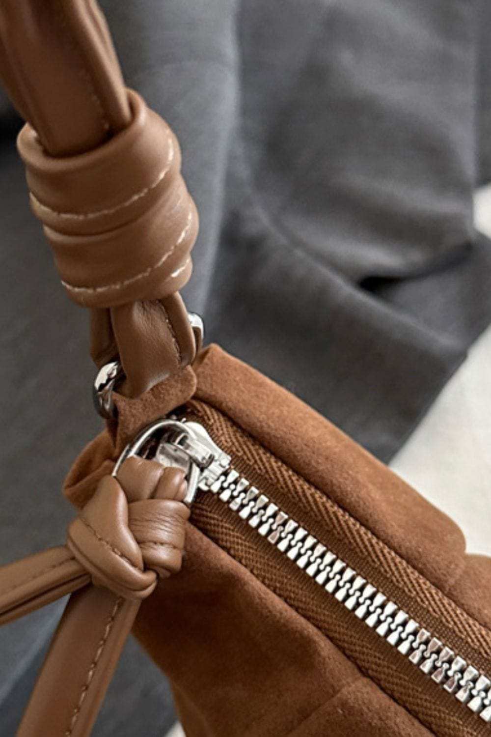 Suede Croissant Shape Shoulder Bag - Trendsi - Flyclothing LLC