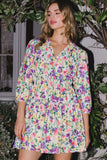 ODDI Full Size Floral Ruched Mini Dress - Trendsi - Flyclothing LLC