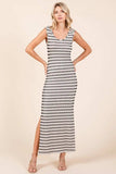 Mittoshop Striped Scoop Neck Sleeveless Maxi Dress - Trendsi - Flyclothing LLC