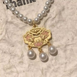 18K Gold-Plated Lotus Pendant Necklace - Trendsi - Flyclothing LLC