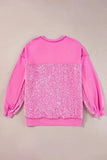 Sequin Half Button Long Sleeve Sweatshirt - Trendsi - Flyclothing LLC