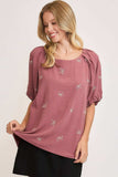 Umgee Full Size Linen Blend Ribbon Embroidered Top Plus Size - Trendsi - Flyclothing LLC