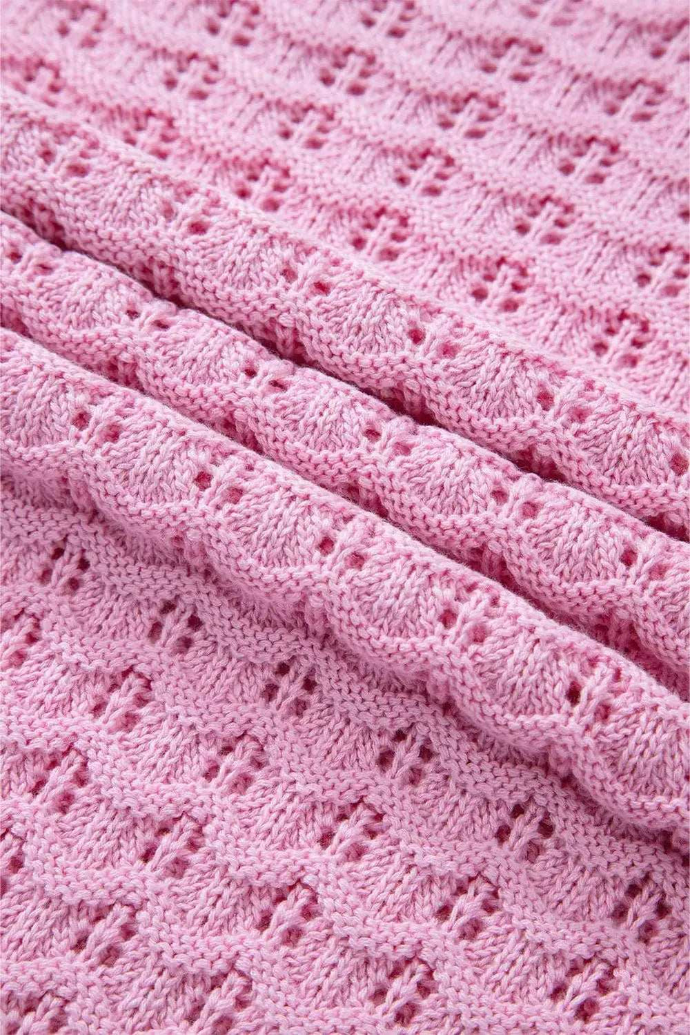 Round Neck Dropped Shoulder Long Sleeve Sweater - Trendsi - Flyclothing LLC