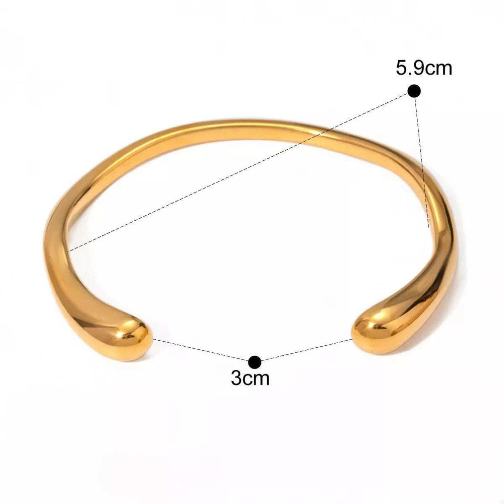 18K Gold-Plated Stainless Steel Open Ring - Trendsi - Flyclothing LLC