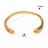 18K Gold-Plated Stainless Steel Open Ring - Trendsi - Flyclothing LLC