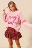 SO ME Merry Christmas Tinsel Lettering Sweater - Trendsi - Flyclothing LLC