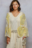 POL Open Front Crochet Cardigan with Granny Square Pattern - Trendsi - Flyclothing LLC