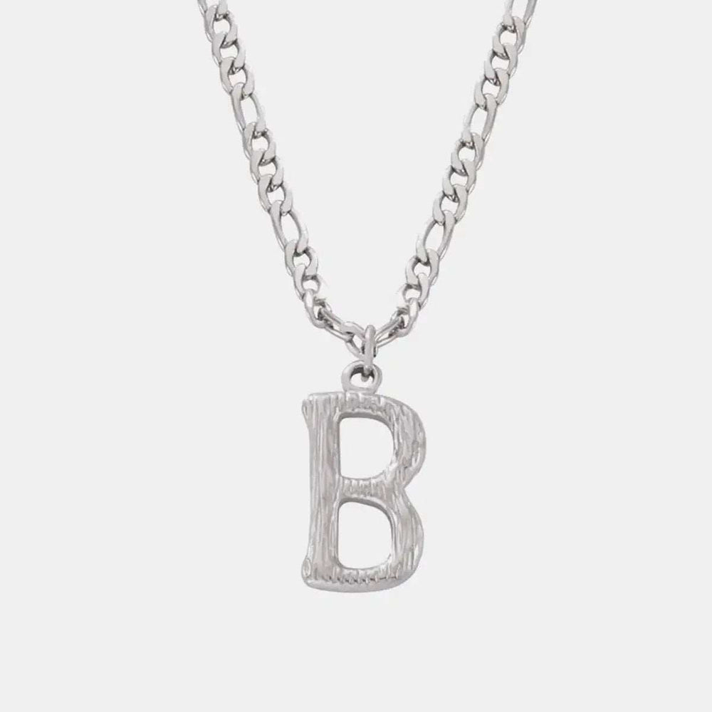 Titanium Steel Letter Pendant Necklace - Trendsi - Flyclothing LLC