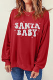 SANTA BABY Round Neck Long Sleeve Sweatshirt - Trendsi - Flyclothing LLC