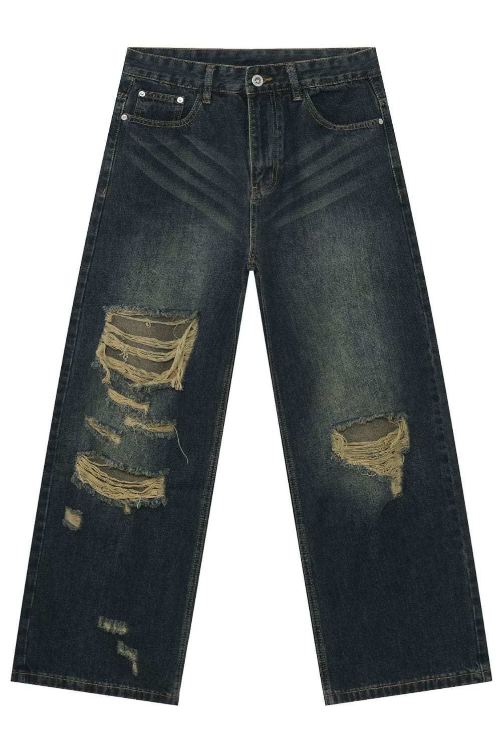 Men's Distressed Wide Leg Jeans - Trendsi - Flyclothing LLC