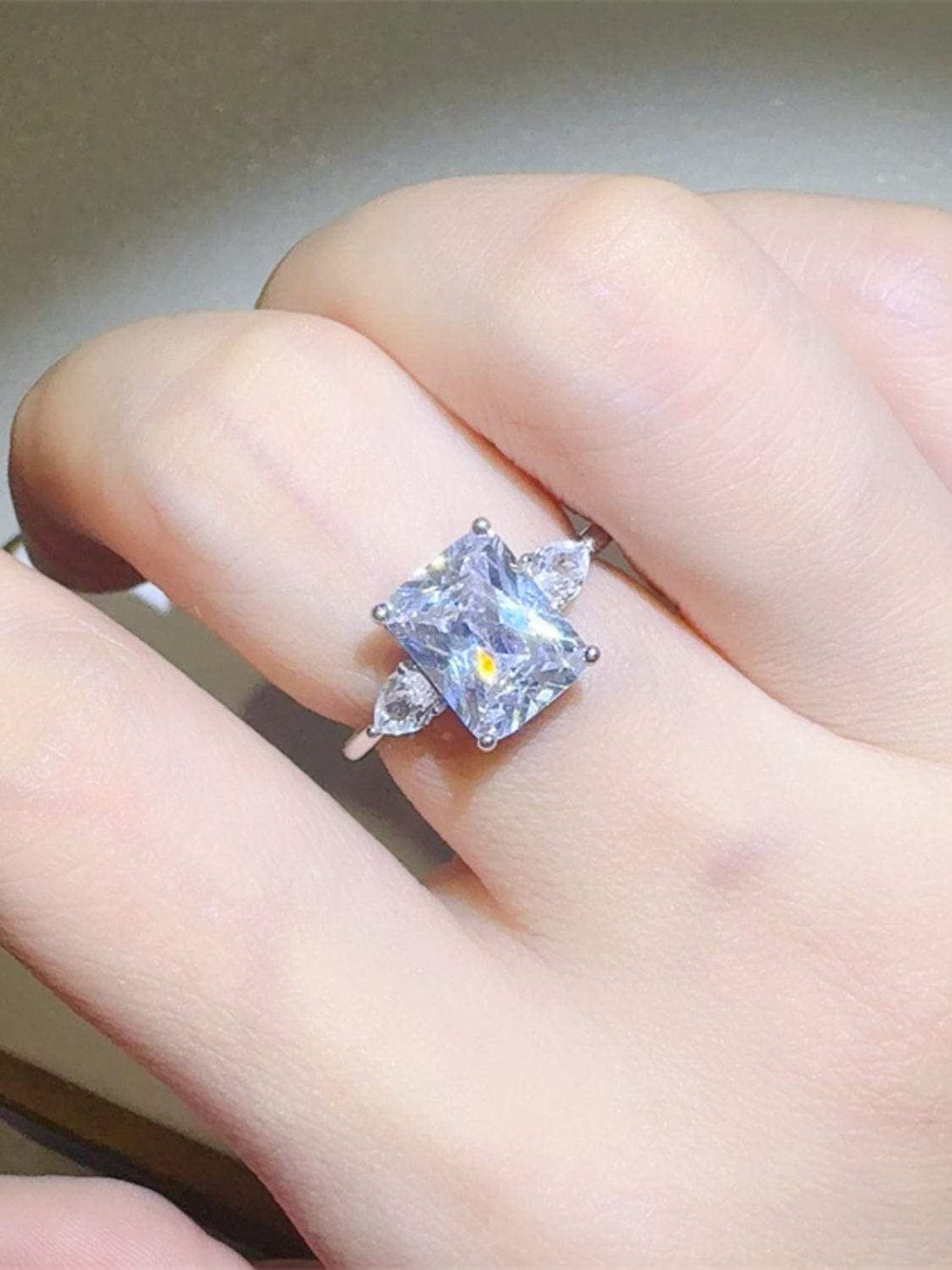 3 Carat Moissanite 925 Sterling Silver Square Shape Ring - Trendsi - Flyclothing LLC